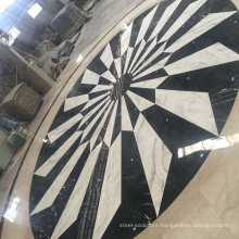 Huge hotel lobby floor round shaped water jet marble medallion design